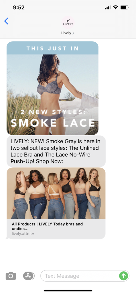 Lively Text Message Marketing Example - 07.21.2020