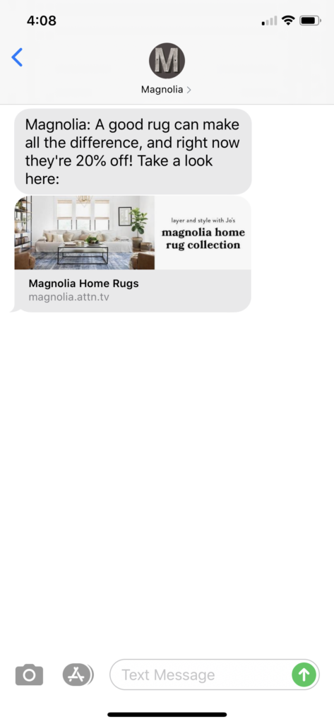 Magnolia Text Message Marketing Example - 06.24.2020
