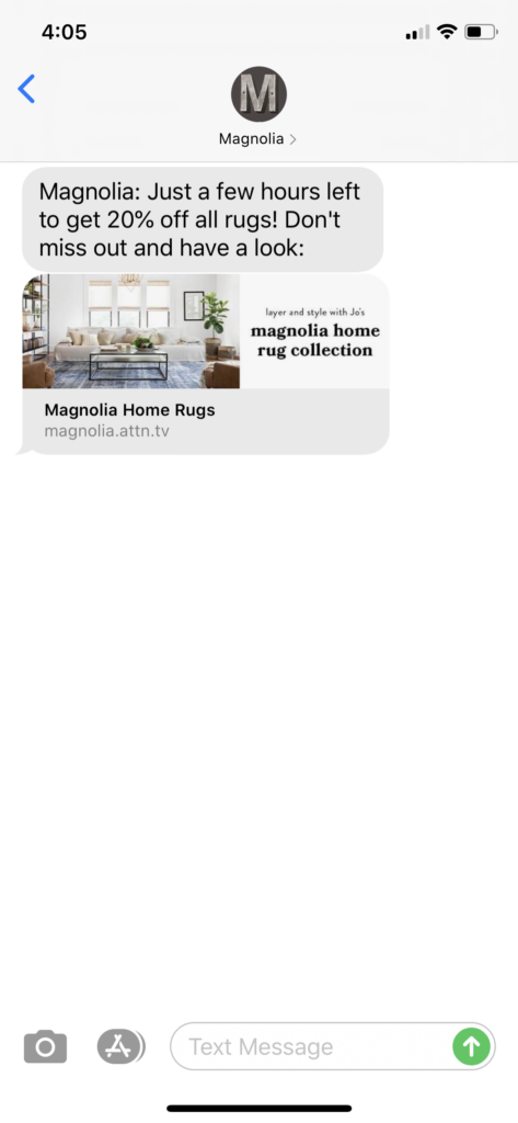 Magnolia Text Message Marketing Example - 06.29.2020