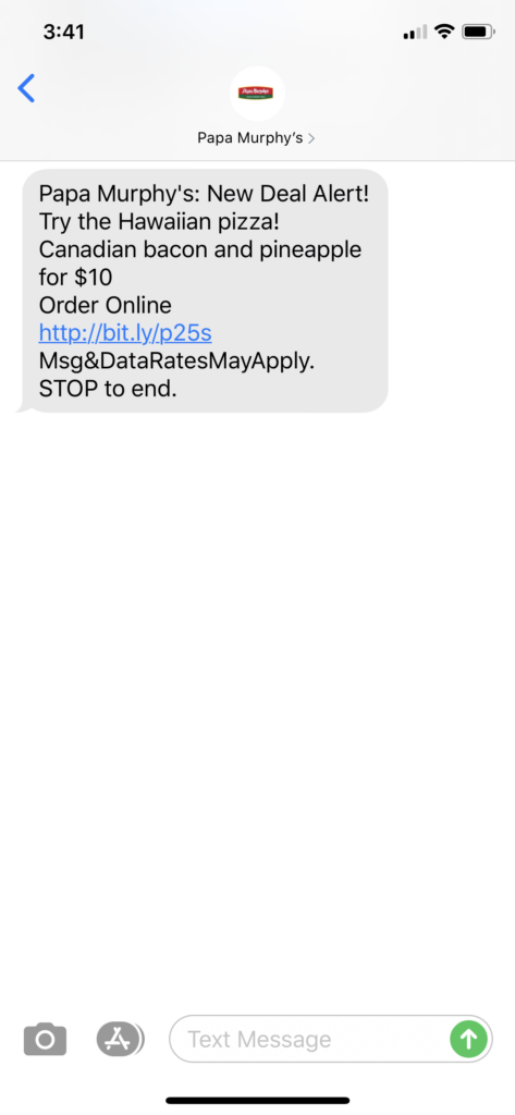 Papa Murphy’s Text Message Marketing Example - 06.25.2020