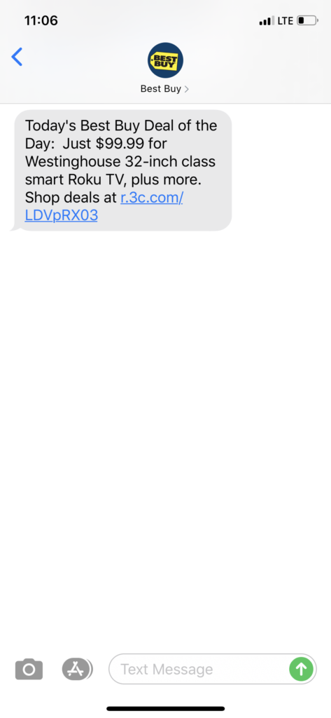 Best Buy Text Message Marketing Example - 08.01.2020
