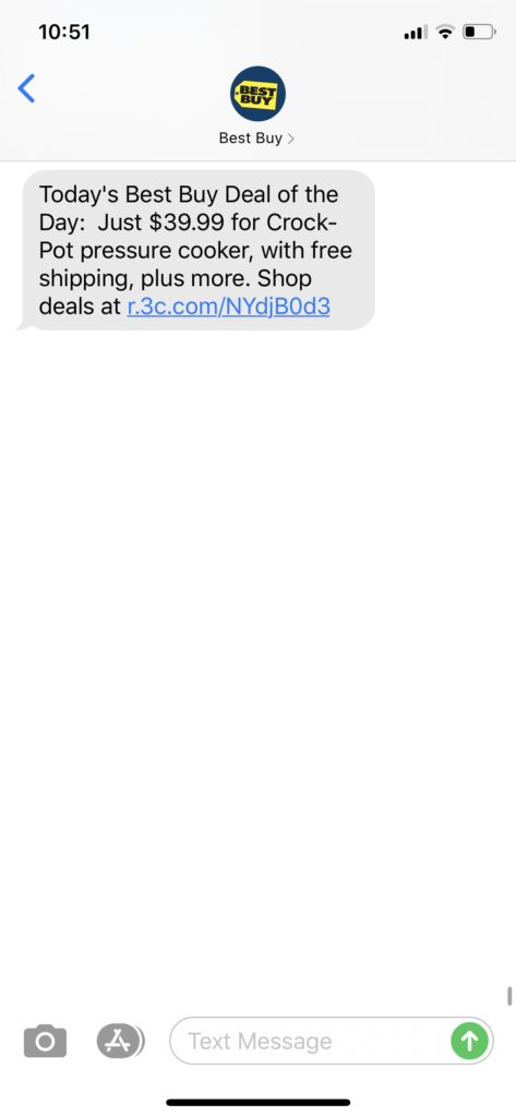 Best Buy Text Message Marketing Example - 08.02.2020