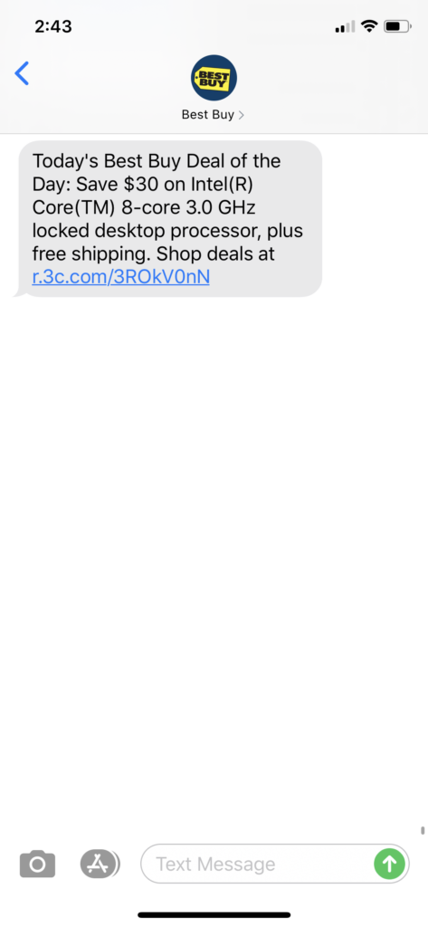 Best Buy Text Message Marketing Example - 08.29.2020