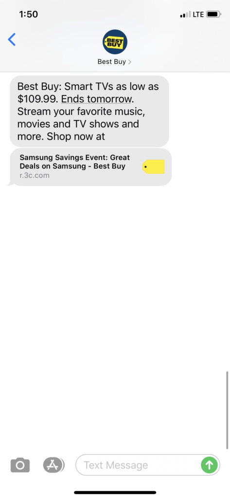 Best Buy Text Message Marketing Example2 - 08.08.2020
