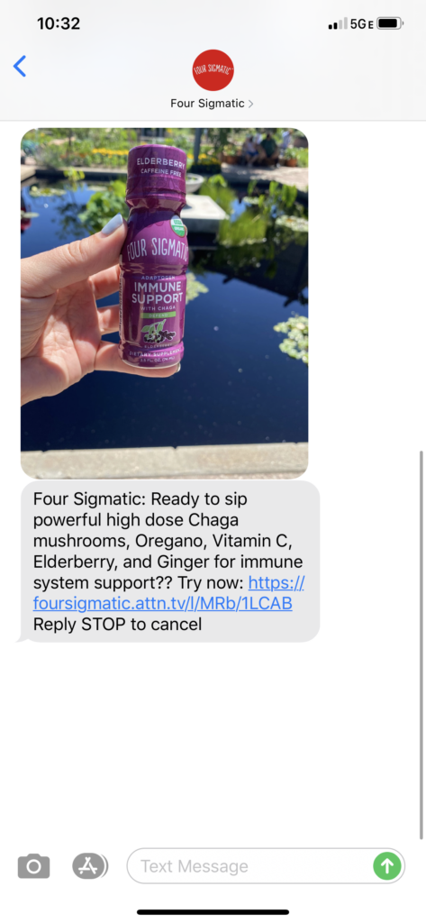 Four Sigmatic Text Message Marketing Example - 08.02.2020