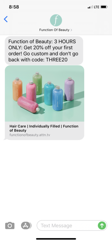 Function of Beauty Text Message Marketing Example - 08.04.2020