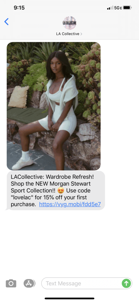 LA Collective Text Message Marketing Example - 08.03.2020
