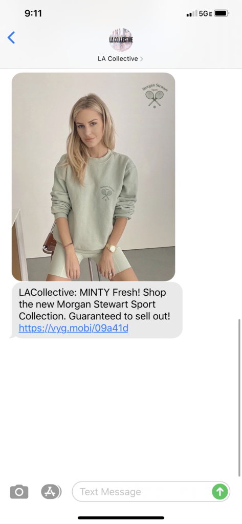LA Collective Text Message Marketing Example - 08.05.2020