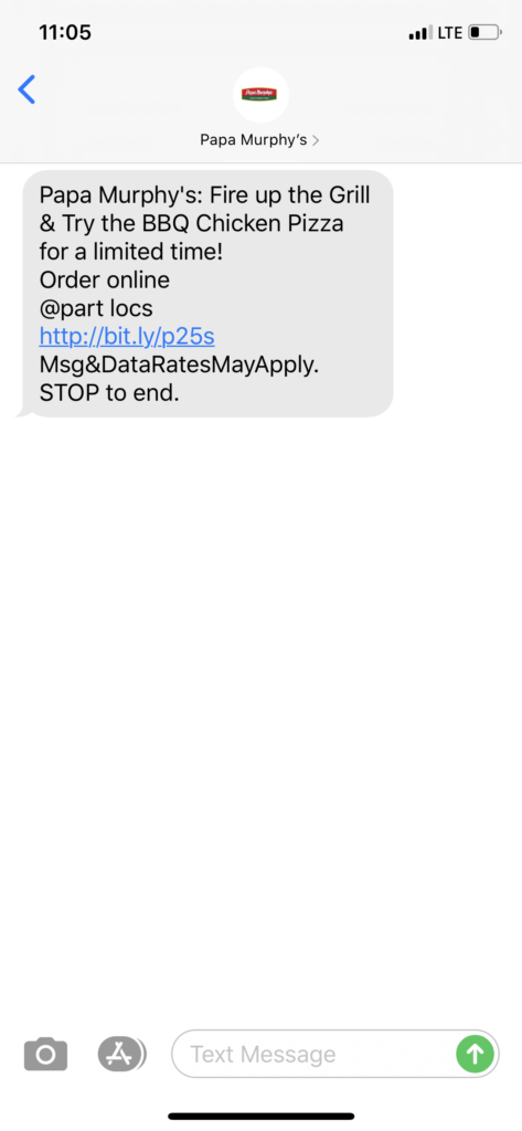 Papa Murphy’s Text Message Marketing Example - 08.01.2020