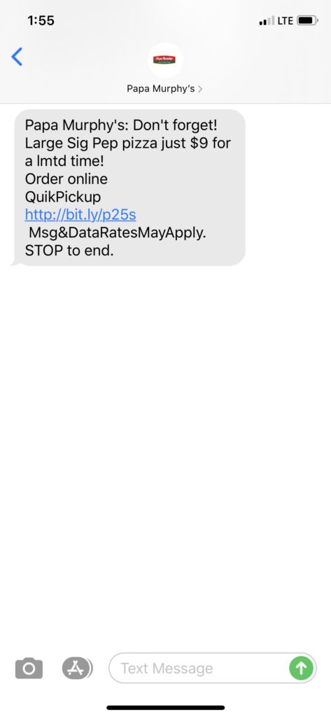 Papa Murphy’s Text Message Marketing Example - 08.08.2020