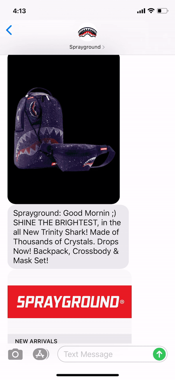 Sprayground Text Message Marketing Example - 08.23.2020