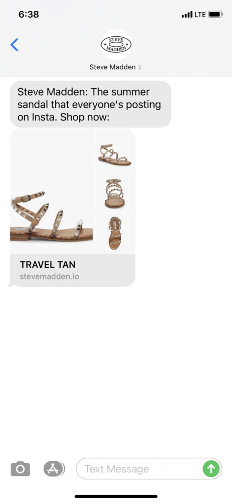 Steve Madden Text Message Marketing Example - 08.07.2020