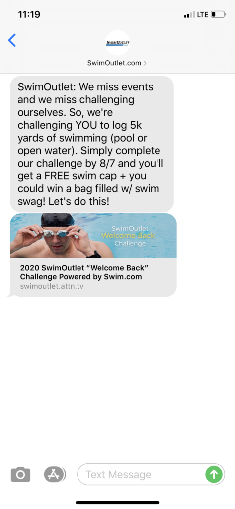 Swim Outlet Text Message Marketing Example - 07.31.2020