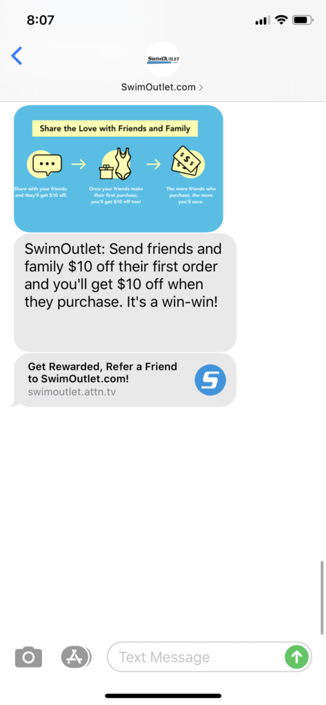 Swim Outlet Text Message Marketing Example - 08.19.2020
