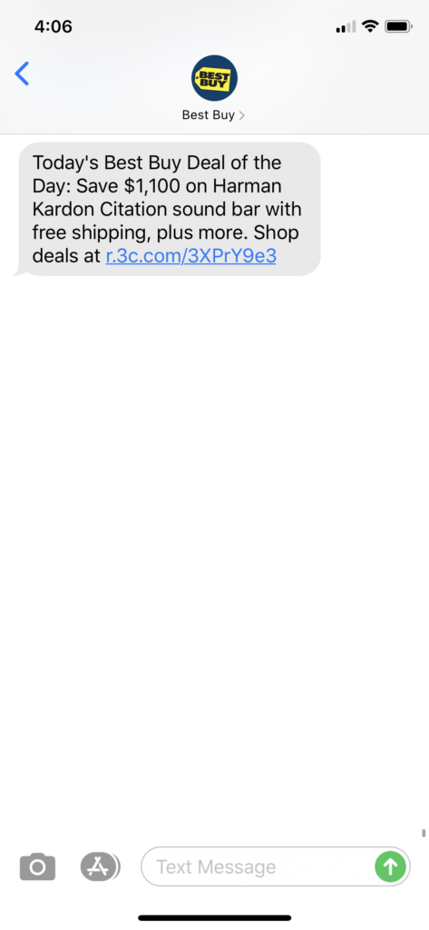 Best Buy Text Message Marketing Example - 09.01.2020