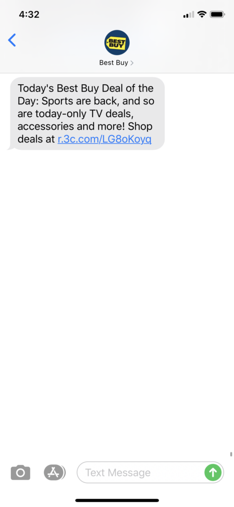 Best Buy Text Message Marketing Example - 09.10.2020