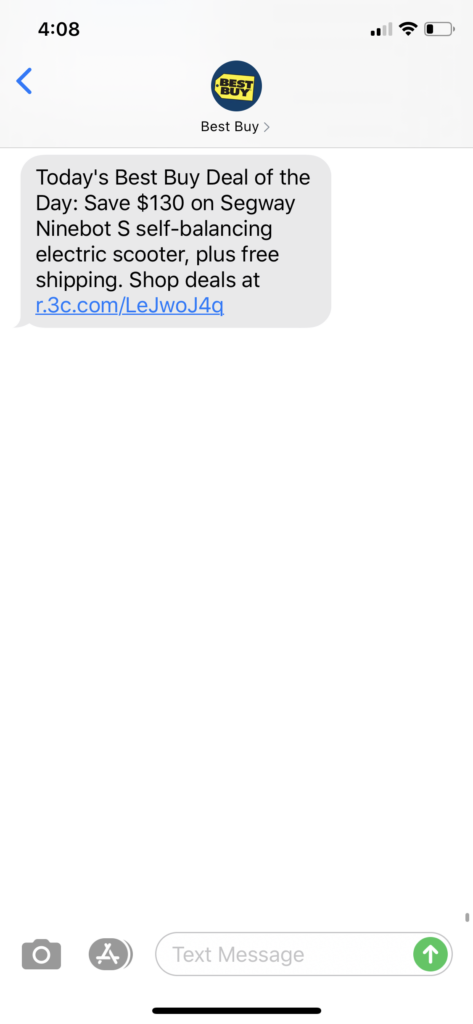 Best Buy Text Message Marketing Example - 09.13.2020