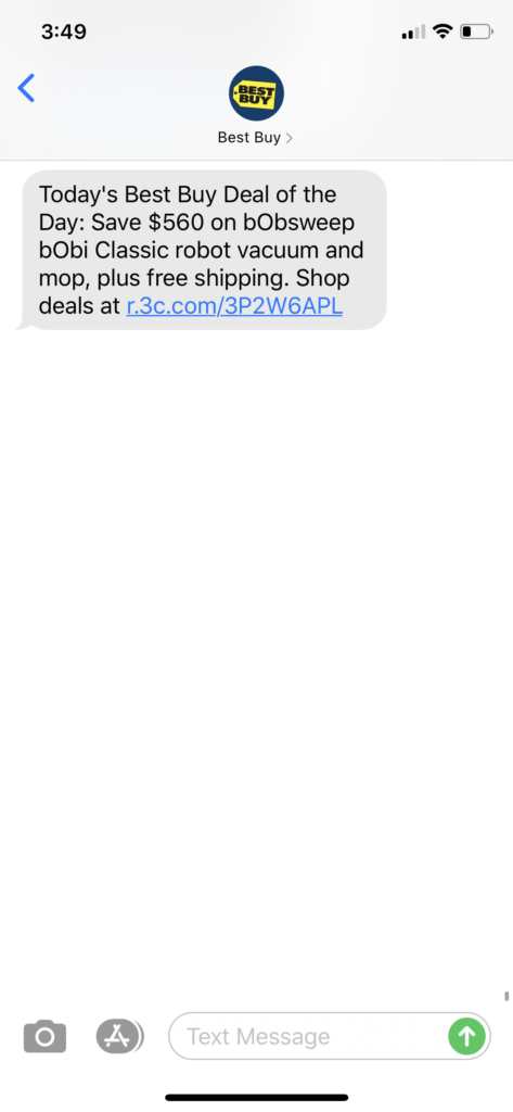 Best Buy Text Message Marketing Example2 - 09.14.2020