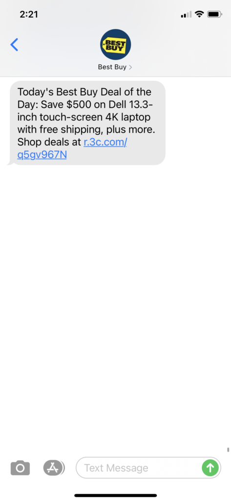 Best Buy Text Message Marketing Example - 09.18.2020