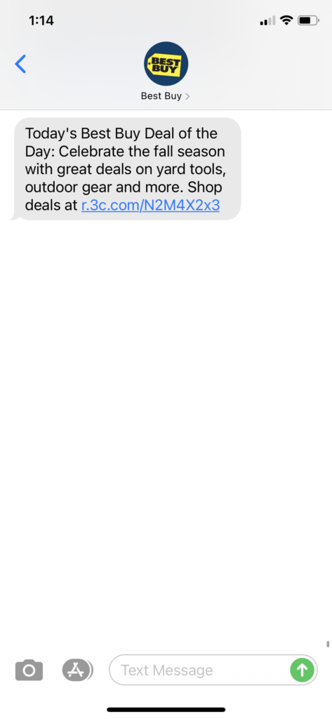 Best Buy Text Message Marketing Example - 09.19.2020