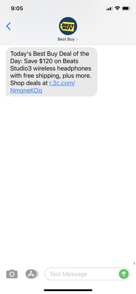 Best Buy Text Message Marketing Example - 09.24.2020