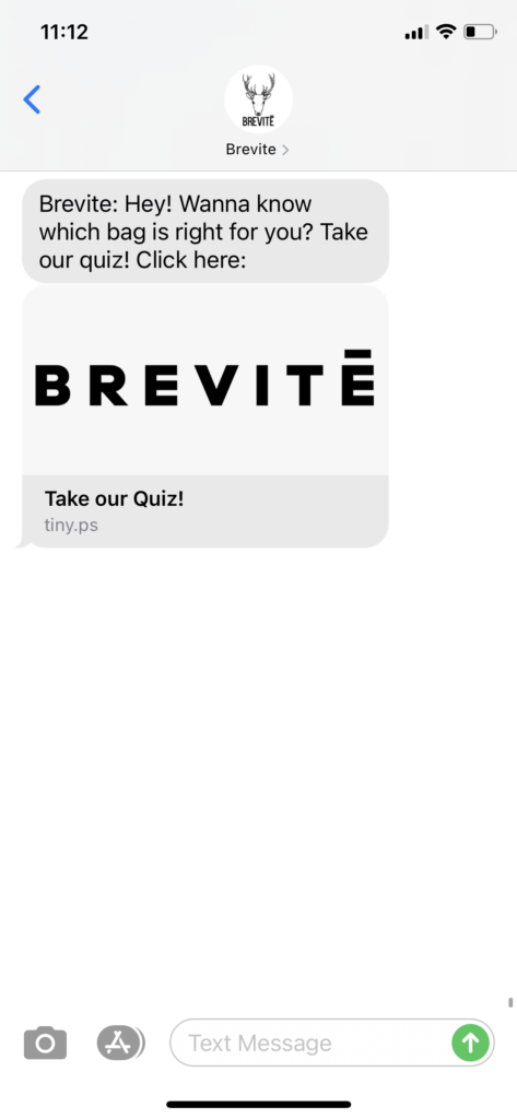 Brevite Text Message Marketing Example - 09.21.2020