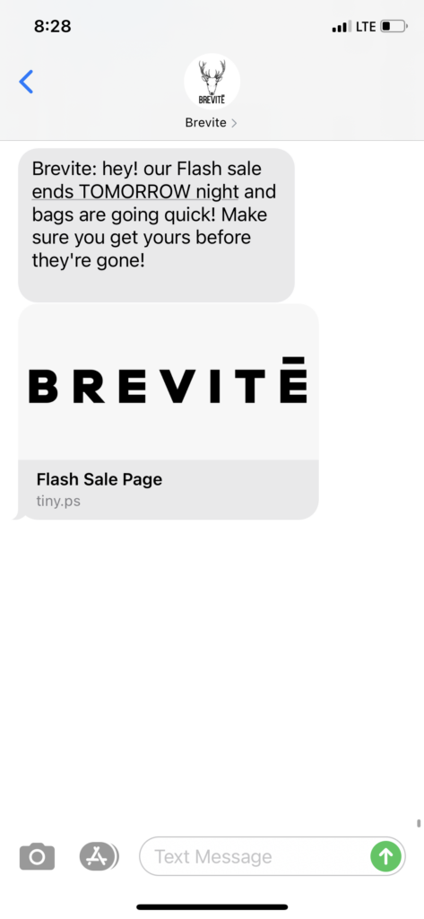 Brevite Text Message Marketing Example - 09.25.2020