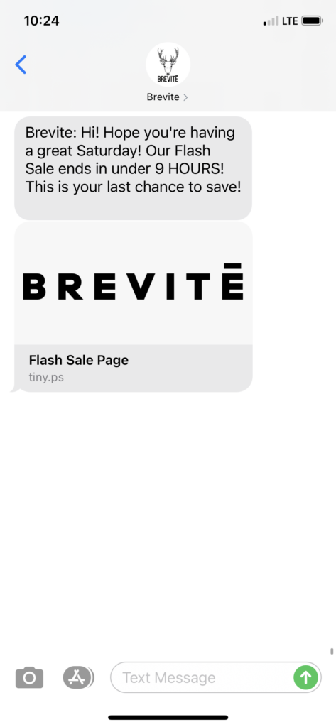 Brevite Text Message Marketing Example - 09.26.2020