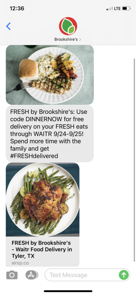 Brookshire's Text Message Marketing Example - 09.24.2020