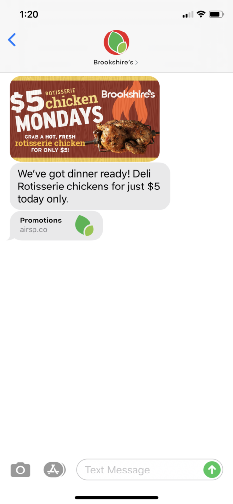Brookshire’s Text Message Marketing Example - 09.07.2020