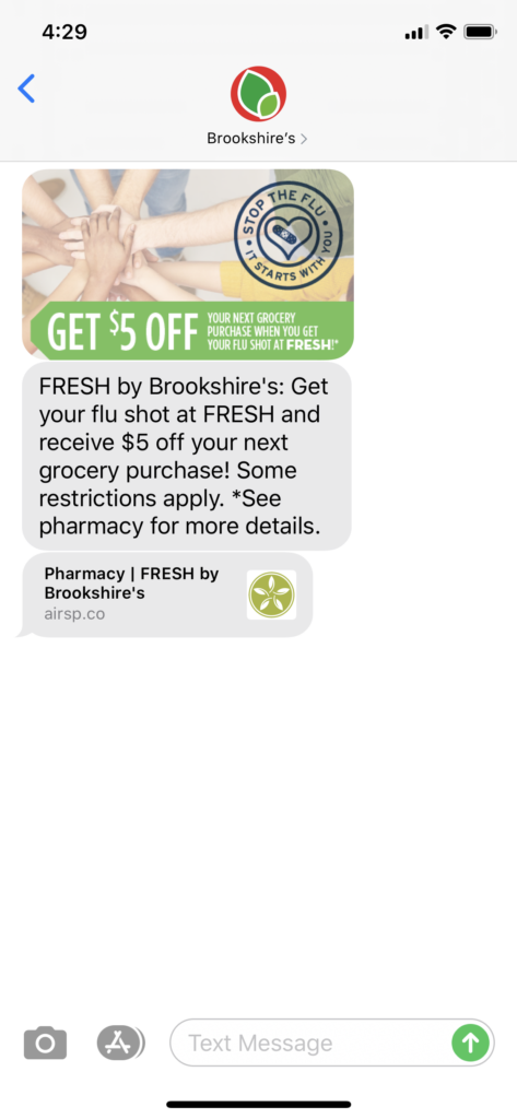 Brookshire’s Text Message Marketing Example - 09.10.2020