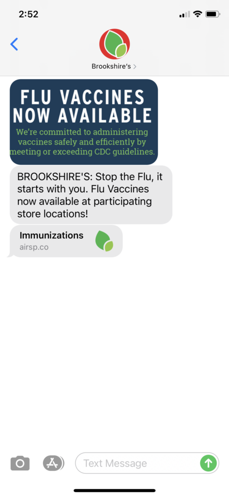 Brookshire’s Text Message Marketing Example - 09.17.2020