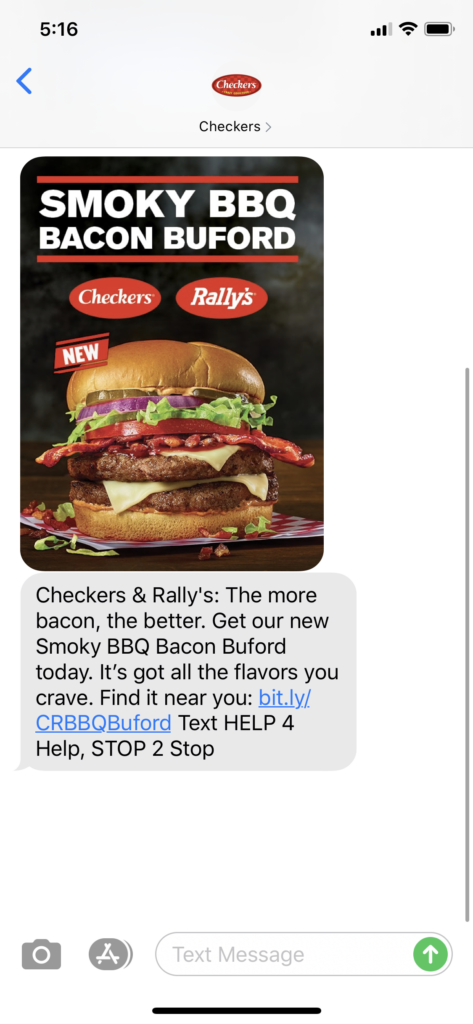 Checkers Text Message Marketing Example - 09.09.2020