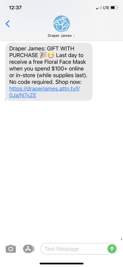 Draper James Text Message Marketing Example - 09.24.2020
