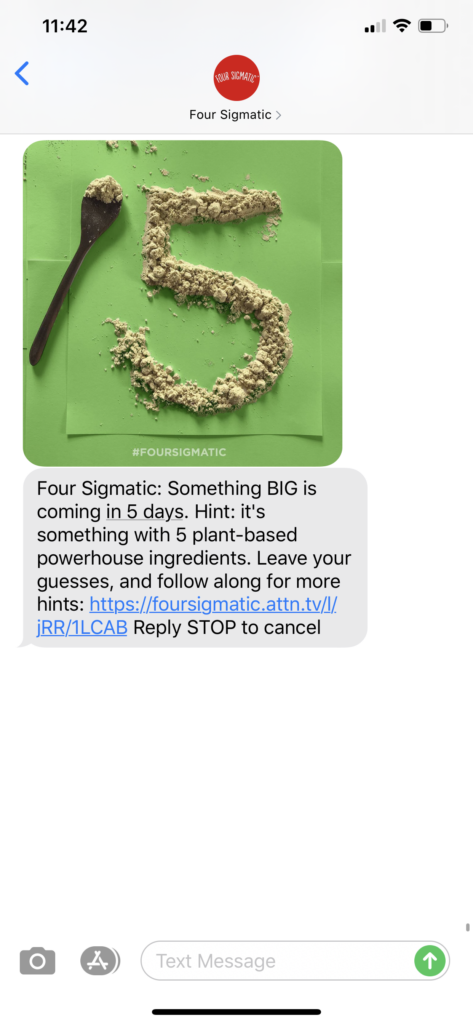 Four Sigmatic Text Message Marketing Example - 09.05.2020