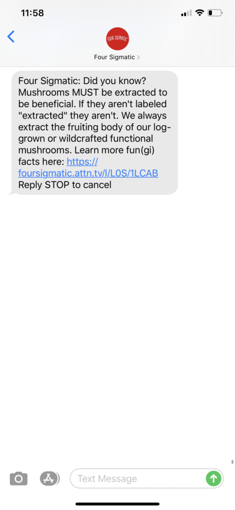 Four Sigmatic Text Message Marketing Example - 09.07.2020