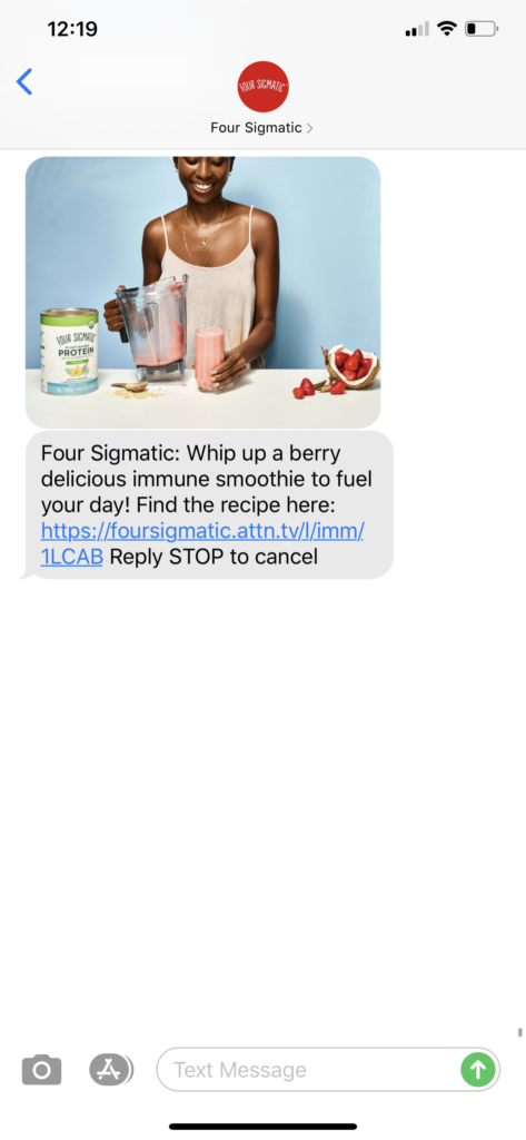 Four Sigmatic Text Message Marketing Example - 09.16.2020
