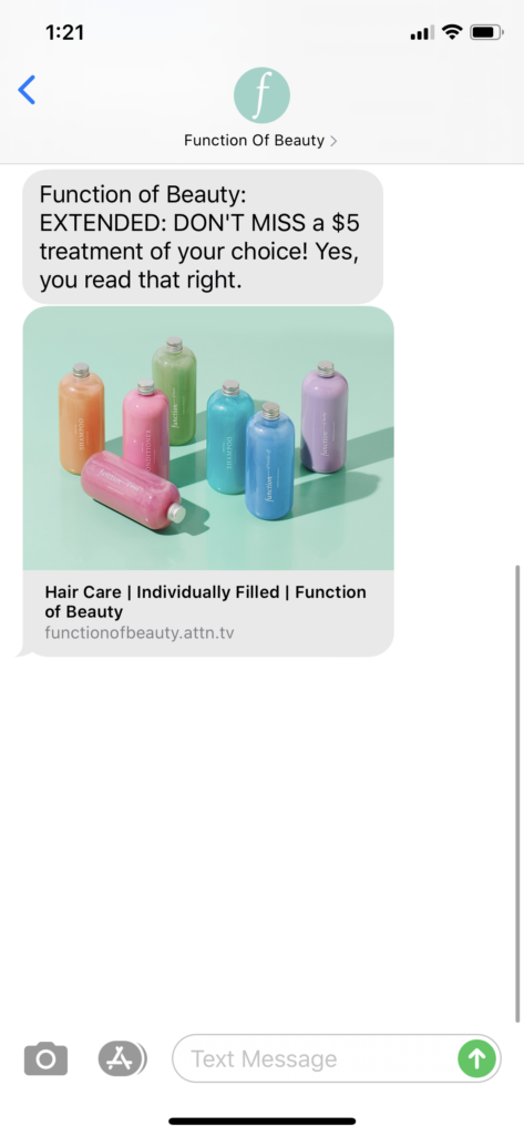 Function of Beauty Text Message Marketing Example - 09.07.2020