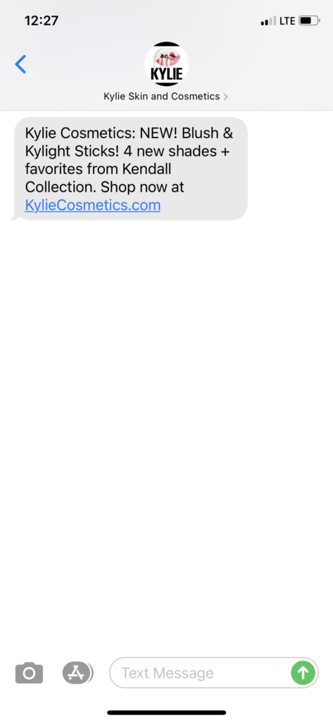 Kylie Text Message Marketing Example - 09.25.2020