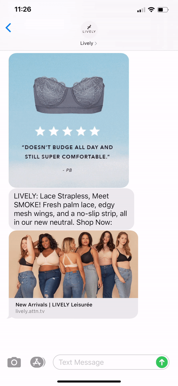 Lively Text Message Marketing Example - 09.08.2020