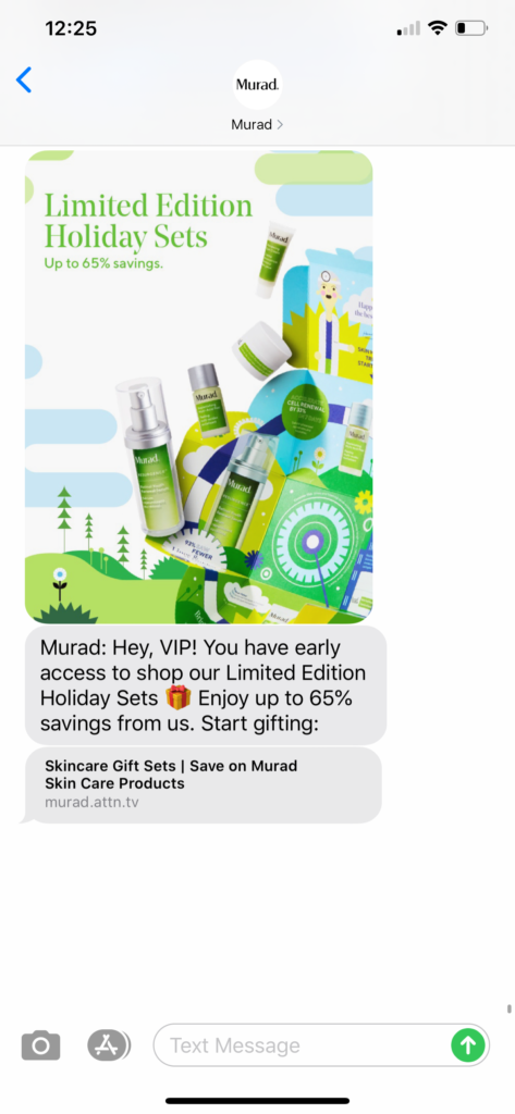 Murad Text Message Marketing Example - 09.15.2020