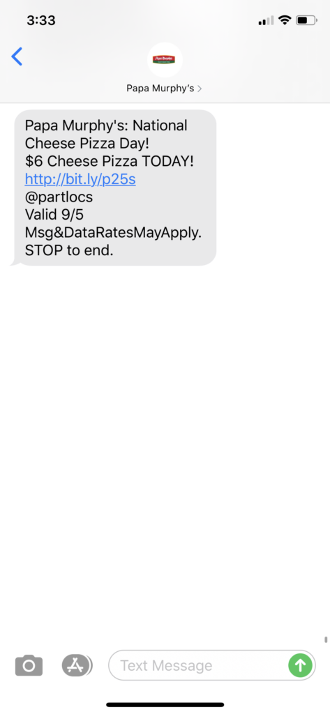 Papa Murphy’s Text Message Marketing Example - 09.05.2020