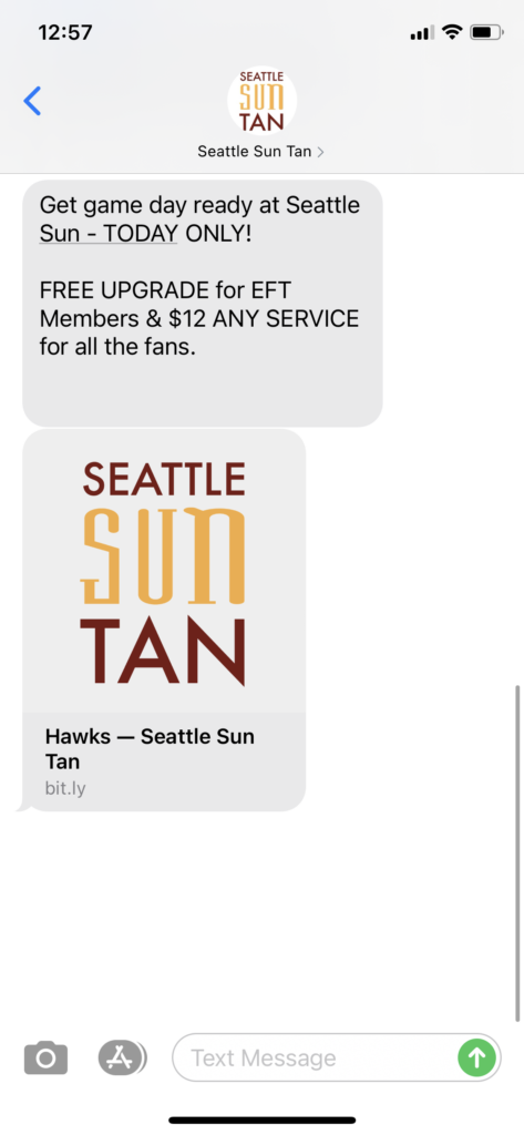 Seattle Sun Tan Text Message Marketing Example - 09.20.2020