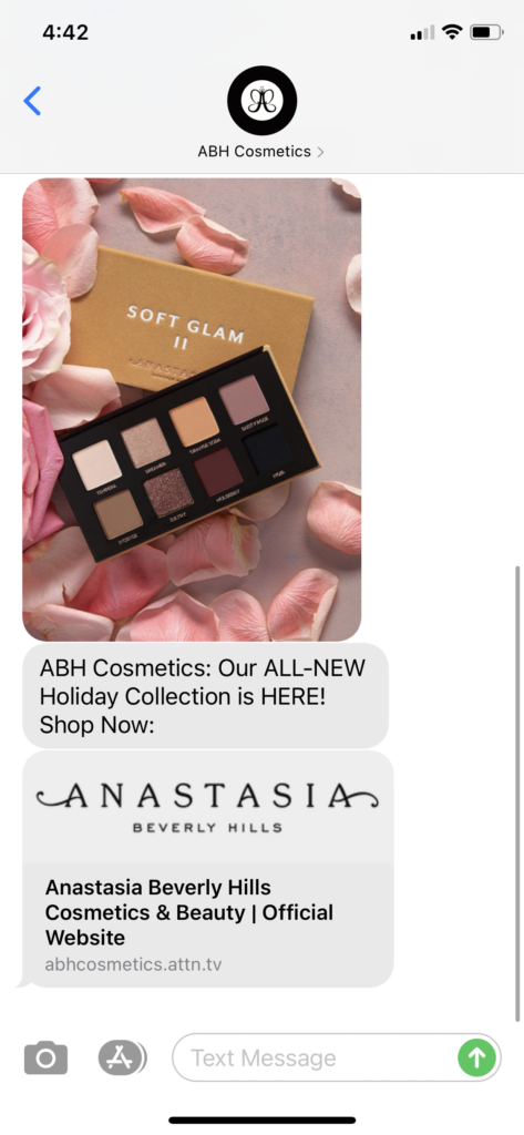 ABH Cosmetics Text Message Marketing Example - 10.05.2020
