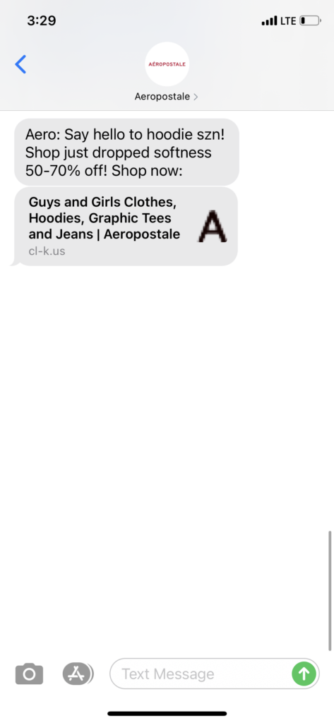 Aeropostale Text Message Marketing Example - 09.30.2020.png