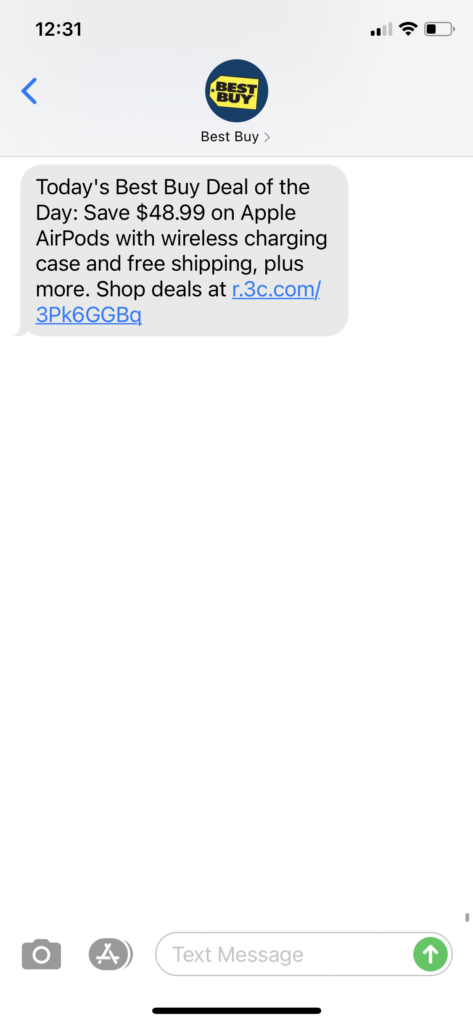 Best Buy Text Message Marketing Example - 10.02.2020