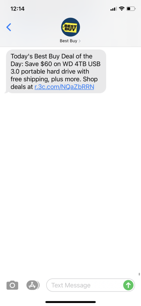 Best Buy Text Message Marketing Example - 10.03.2020