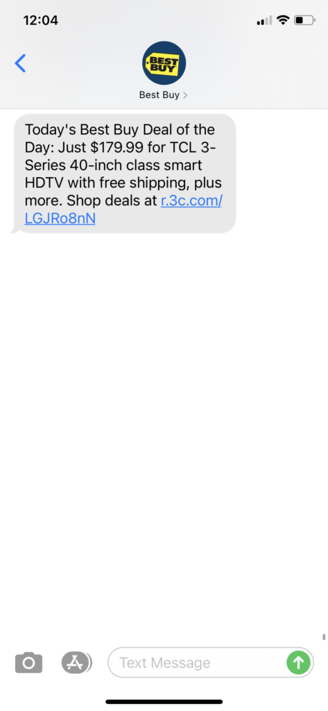 Best Buy Text Message Marketing Example - 10.04.2020