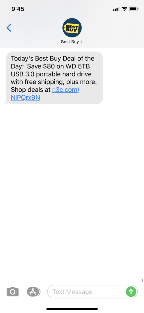 Best Buy Text Message Marketing Example - 10.05.2020