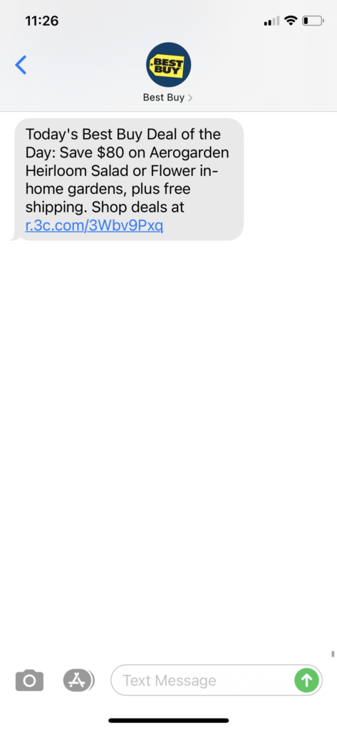 Best Buy Text Message Marketing Example - 10.09.2020